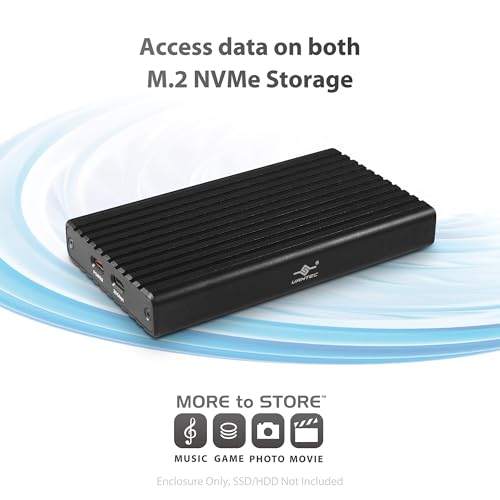 Image of Vantec NexStar SX, USB 3.2 Gen2x2 (20Gbps), M.2 NVMe Enclosure only, USB C, Design for Two Modules Storage (NST-262C3)