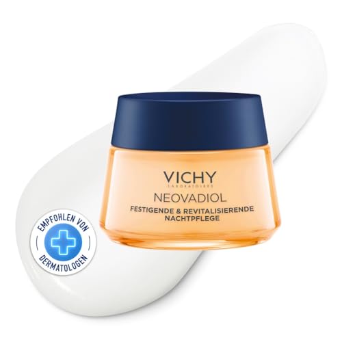 VICHY Festigende & Revitalisierende Nachtpflege: Die Anti-Falten Nachtcreme festigt, regeneriert und redefiniert die Gesichtskonturen, Neovadiol, 50ml
