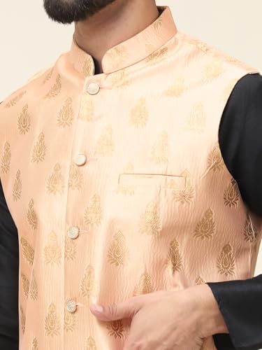 Image of SOJANYA (Since 1958 Men's Silk Blend Kurta Pyjama With Nehrujacket Set