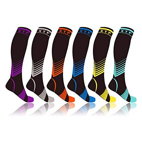 Compression Socks Running Anti Fatigue Graduated Travel Flight Sleeve Ladies Men (Grey, Small/Medium) Cover