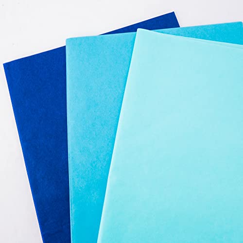 Image of MR FIVE 60 Sheets Gift Tissue Paper Bulk, 20 inch x 14 inch, Blue Tissue for Gift Bags, Wrapping Paper for Easter, Halloween, Birthday, Wedding, Baby Shower, Christmas, 3 Colors (Blue)