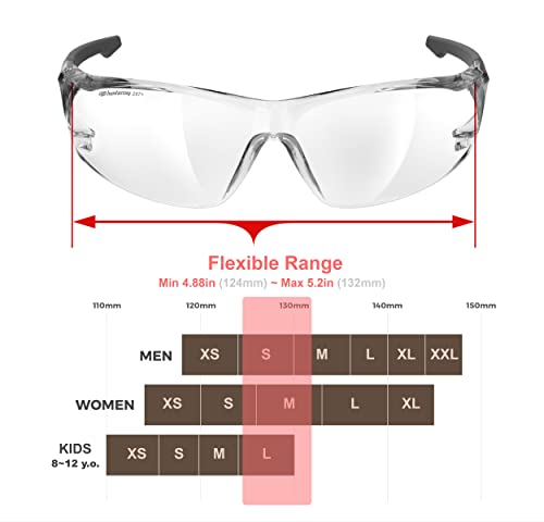 Image of HTS HUNTERSKY ANSI Z87.1 Anti-Fog Clear Safety Glasses Pickleball Youth Baseball Lab Chemistry Goggles Scratch Resistant