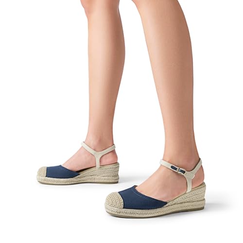 Image of DREAM PAIRS Women's Wedge Sandals, Closed Toe Espadrilles Platform Wedge Heels with Adjustable Ankle Straps and Comfortable Cushion Insoles