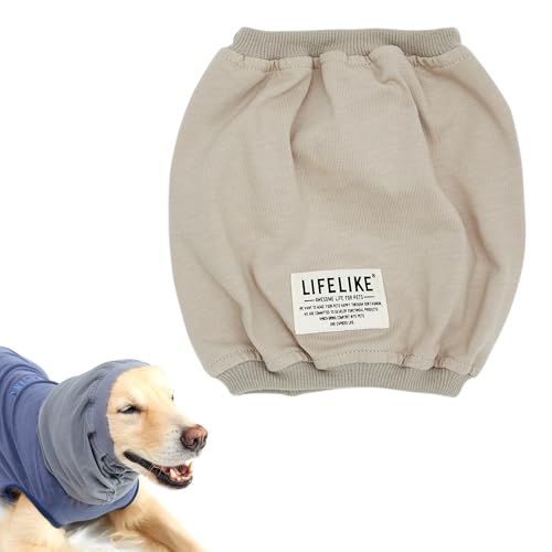 【LIFELIKE 公式】ベーシックスヌード 犬 被り物 かぶりもの スヌード 消臭生地 小型犬 中型犬 ごはん 汚れ防止 散歩 お出かけ ペットグッズ ペット グッズ 犬用 ライフライク (グレー, L)
