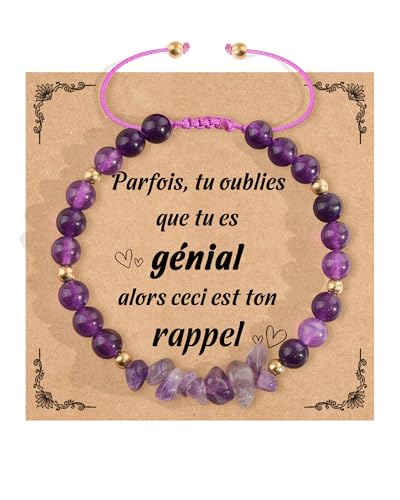 YELUWA Cadeau Femme, Bracelet Femme, Idee Cadeau Fille 6 7 8 9 10 11 12 Ans Bracelet Pierre Naturelle Femmes Cadeaux Anniversaire Noel Anniversaire pour Fille Maitresse Maman Sœur Mamie Amie Collègues