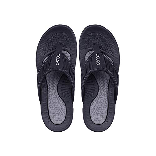 Image of Mens Flip Flops Comfort Sport Thong Sandals for Indoor Outdoor Casual Beach Flip Flops for Men with Arch Support