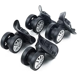 Repuestos Maletas Roncato ARMYJY Ruedas de maleta, 4 ruedas giratorias universales de repuesto, Negro