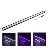Hygger 32W Full Spectrum Aquarium Light with Aluminum Alloy Shell Extendable Brackets, White Blue Red LEDs, External Controller, for Freshwater Fish Tank (46-52 inch)