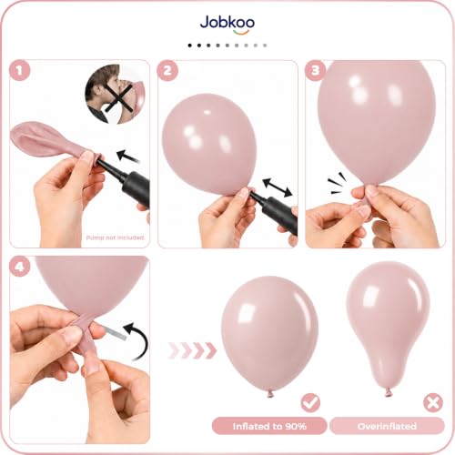 Image of Jobkoo Dusty Pink Balloons, 12 Inch 50 Pcs Boho Blush Pink Latex Balloon