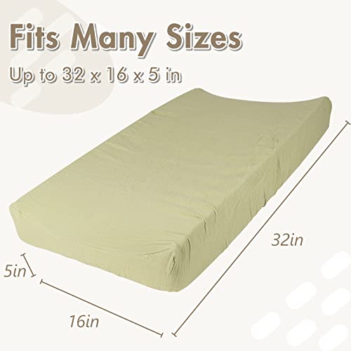 Muslin Changing Pad Cover Unisex, Solid Color Muslin Baby Changing Mats For Boys & Girls, 100% Cotton 3-Pack Breathable And Skin-Friendly Changing Table Covers, Large #TOP5