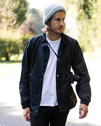 Men's Coach Jacket Streetwear Hip hop Black Vintage Waterproof Nylon Windbreaker4