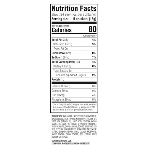 Image of RITZ Roasted Vegetable Crackers, Snacks for Kids and Adults, Lunch Snacks, 13.3 oz