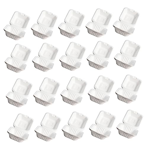 Cabilock 50pcs Boxes Takeout Food Packaging Boxes Hamburger and Cake Containers Lightweight Storage for Office and Restaurant Use