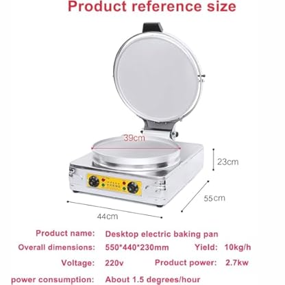 Crêpe-Maker-Maschine,2700-W-Pfannkuchen-Maker,umlaufender Heizgrill,kommerzielle elektrische Pfannkuchenpfanne aus Edelstahl,einstellbarer Thermostat,for den Heim-Restaurant-oder gewerblichen Gebrauch – Bild 7