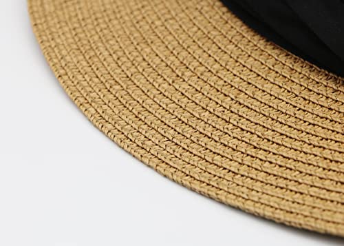 Girls Floppy-Straw-Hat Wide Brim Summer-Beach-Sun-Hat Packable Panama Hat for Kids 5-18 Years4