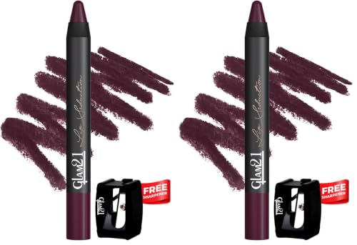 Image of Glam21 Lip Seduction Non- Transfer Crayon Lipstick up to 12 Hours Stay | Lightweight & Longlasting|Creamy Matte | Smudge Proof - 3.6gm|Purple Mousse|12 (Pack of 2)