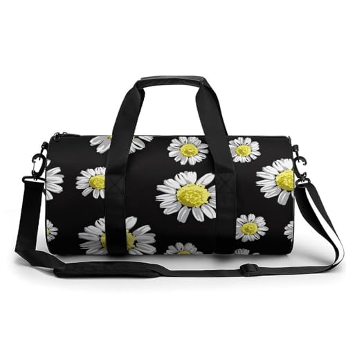Sac de sport marguerites blanches chic et robuste pour le week-end