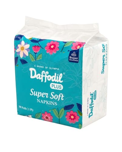 Image of DAFFODIL 1 Ply Tissue Paper Napkins - 100 Pulls | Soft Disposable Paper Napkins for Dining Table, Parties, Restaurants, Cafes, Office Pantry & Everyday Use | Hygienic Table Tissue Paper (1)