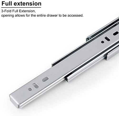 Miniatura 2 de Knobonly Deslizadores de cajones resistentes de cierre suave de 16 pulgadas, 8 pares de rieles de cajón deslizantes de rodamientos de bolas de