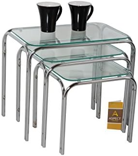 ASPECT Lisbon SETOF 3 Nesting Side END Tables, Black