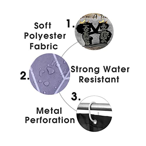 Fashion_Man Olebety 4Pcs African American Woman Man Shower Curtain Set, Romantic Afro Black Queen King Luxury Gold Crown Grey Mandala Flower Inspirational Quotes Bathroom Decor, Non-Slip Bath Rugs #TOP6