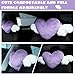 Macarrie 2 Pcs Plush Heart Shaped Pillow with Angel Wings Car Headrest Soft Comfortable Car Seat Pillow for Driving Travelling Room Office Car Decor, 19.7 x 8.3 Inch (Purple)
