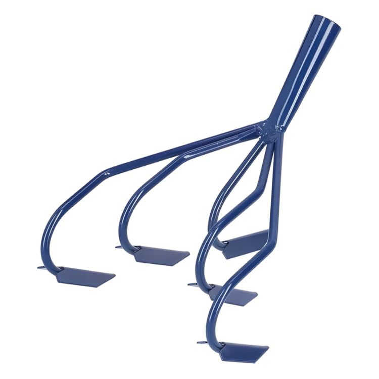 Cultivator, 5 Prong Hand Soil Cultivator Scarifier Head - Heavy-Duty Gardening & Farming Tool, Rust Proof Steel Head - Ideal for Loosening Soil, Weeding & Preparing Beds