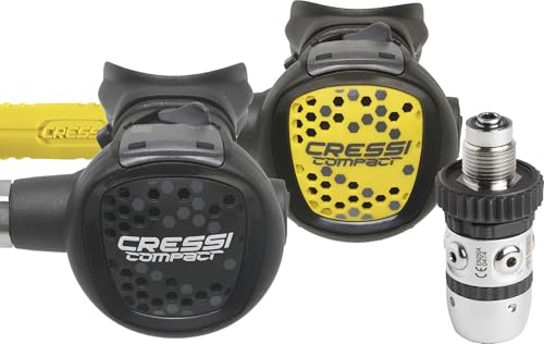 CRESSI Atemregler-Set AC2 Compact Mit Octopus XS – Kolbengesteuerte Erste Stufe – DIN 300 Bar – Leicht und Ergonomisch Für Komfortables Tauchen
