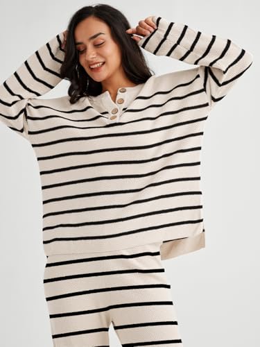 Image of LILLUSORY Women's 2 Piece Lounge Sets Oversized Slouchy Matching Cozy Knit Sets