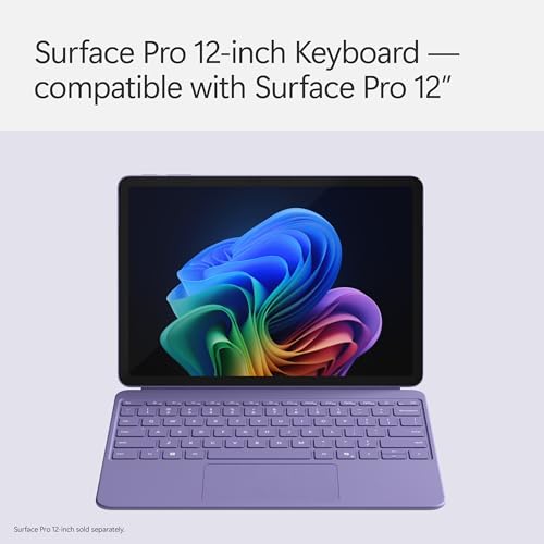 Microsoft Surface Pro Keyboard for Surface Pro 12" Device, Keyboard Only, Alcantara Material, Violet - image 7