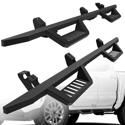 Running Boards Fit for Toyota Tacoma Double Cab 2024-2025, Drop Down Side Steps, Heavy-Duty Carbon Steel Step Bars Step Rails, 5 Inch Textured Black