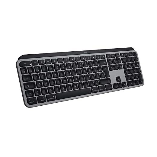Logitech MX Keys - Clavier Éclairé sans Fil Avancé pour Mac, Frappe Tactile, Touches LED Rétroéclairées, Bluetooth, USB-C, Batterie 10 Jours, Apple macOS, Gris Sidéral - Clavier Français AZERTY