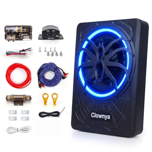 Clownya 10' 1200W Car Subwooferr - Underseat Subwoofer with Built - in Amplifier, Aluminum...