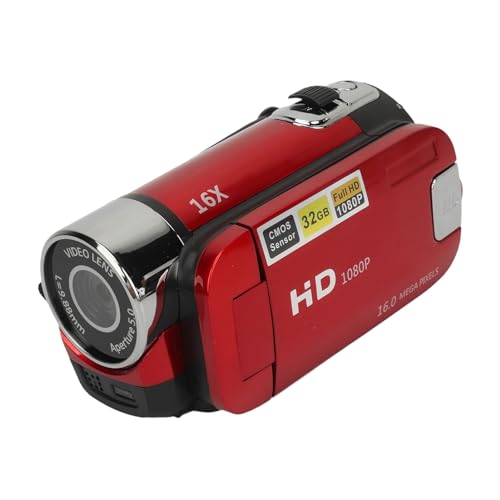 Caméscope numérique zoom 16X compact écran rotatif 2,4 pouces rouge - 7
