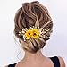 Jeairts Sunflower Bride Wedding Hair Comb Crystal Pearl Bridal Hair Side Combs Decorative Hair Accessories for Women