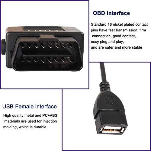 Cable OBD2 a USB de 5V 2A ideal para alimentar la cámara de salpicadero sin descargar batería 2