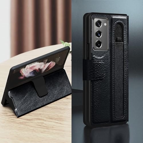Image of WHITBULL Royal Leather Magnetic Flip case Compatible with Samsung Galaxy Z Fold6 5G / Samsung Galaxy Z Fold 6 5G (Black)