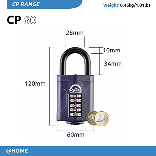 Anse en acier la plus résistante du cadenas Squire CP60 60 mm