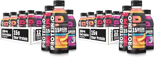 Image of Protein2o Hydration Drink - 2-in-1 Liquid Clear Whey Protein Isolate and Electrolyte Drink - 15g Protein, Vitamins B5, B6 - Post-Workout Recovery - 16.9 Fl Oz - Flavor Fusion Variety,(Pack of 24)