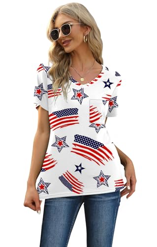 Image of RUBZOOF Women's Short Sleeve Pajama Sets with Pockets Casual V Neck 2 Piece Lounge Sets S-3XL