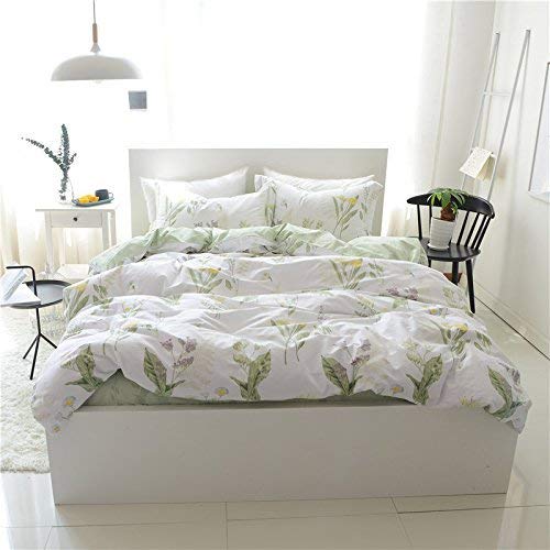 FADFAY Set Biancheria Letto 4 Pezzi Floreale Shabby Chic - 100% Cotone, Copripiumino 190x203, Tasca Profonda 45 Cm