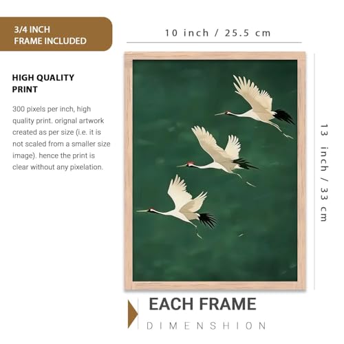 Image of kotart Home Decor Nature Art Painting Decorative Wall Art | Poster With Frame For Living Room Bed Room Hotel Wall Decor Digital Reprint Set of 3 (10X13 inch)