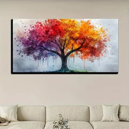 Toile murale Arbre de vie impressions d'art encadrées 70x140cm - 2