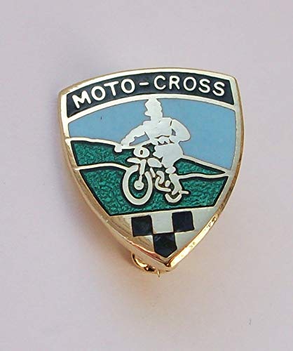 moto-cross enamel lapel badge