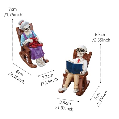 Figurines de squelettes en résine pour déco de table