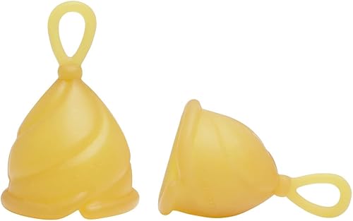 Loop Cup - Copa menstrual natural de primera calidad (paquete combinado pequeño y mediano) goma biodegradable, suave, flexible, protección de