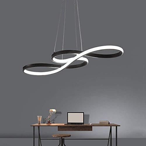 Preisvergleich Produktbild Tatosun LED Pendelleuchte Dimmbar Modernen Stil, Esstischlampe, Esszimmerlampe, Hängeleuchte, Deckenleuchte 58W, Fernbedienung, Höhenverstellbar, Acryl, Aluminium, Matt Weiß (Schwarz)