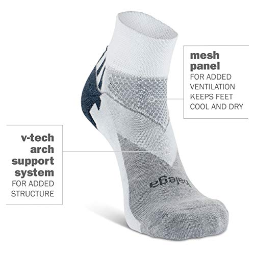 Balega Enduro Arch Support Performance Quarter Athletic Running Socks For Men And Women (1 Pair), White, Large #TOP6