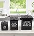 Potato Onion Kitchen Storage Canisters Jars Pots Containers 3 Pack Set - Potatoe, Garlic Bin Caddy, Long Shelf Life With Aerating Tin Storage Holes-Black