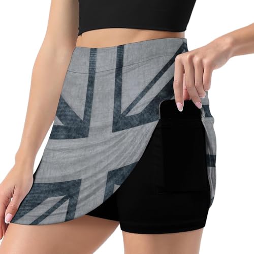 TAIZIYEAH British Flag 2025 Spring Summer High Waist Mini Skirts Flowy Skirt for Women with Pockets Skorts Golf Tennis Skirts M